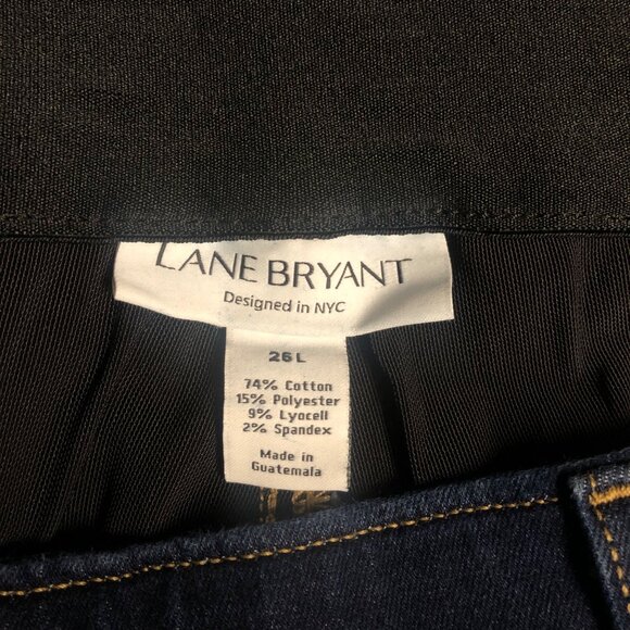 Lane Bryant Jeans Womens Size 26L Blue Dark Wash Stretch Denim Elastic Waist - Picture 5 of 7